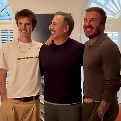 Even David Beckham and son Cruz couldn’t keep their calm around Steve Carell