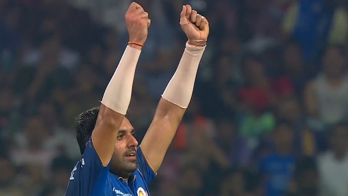 Chahar pulled off his own version of the celebration (Courtesy: Screengrab from JioHotstar video) Deepak Chahar