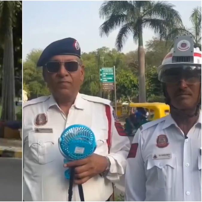 Delhi, UP traffic police turn to AC helmets to battle extreme heatwave