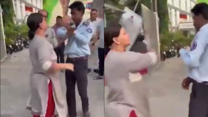 The incident occurred on Friday, but no formal complaint has been filed by the security guard so far. Delhi woman beats security guard