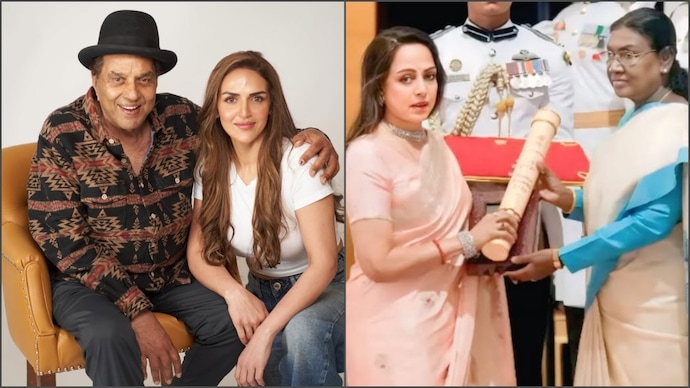 Esha Deol posted an emotional tribute as Hema Malini accepts Dharmendra’s Padma Vibhushan. Dharmendra, Esha Deol, Hema Malini