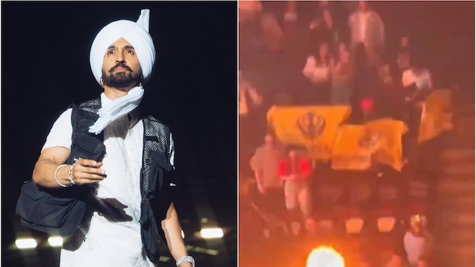 Diljit Dosanjh reacts to protesters during the Canada show (Credits: Instagram/Diljit Dosanjh) Diljit Dosanjh reacts to protesters during Canada show