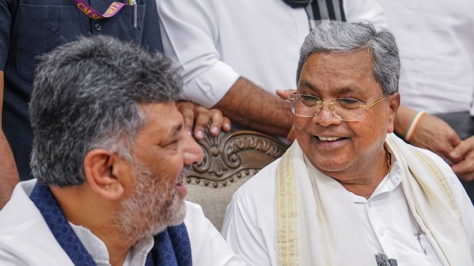 Shivakumar called himself privileged to work under Siddaramaiah. (PTI) DK Shivakumar-Siddaramaiah