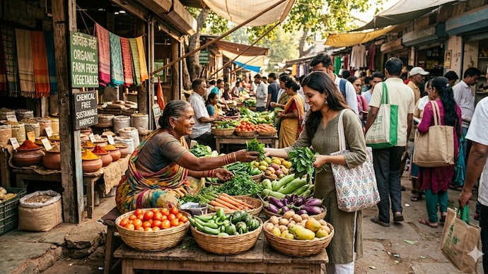 Organic food markets across India are drawing more shoppers seeking fresh, pesticide-free produce.