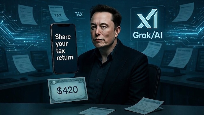 Elon Musk is offering xAI employees $420 for tax returns to train Grok AI. (Image generated using AI for representational purposes) Elon Musk, xAI, tax return filing, AI