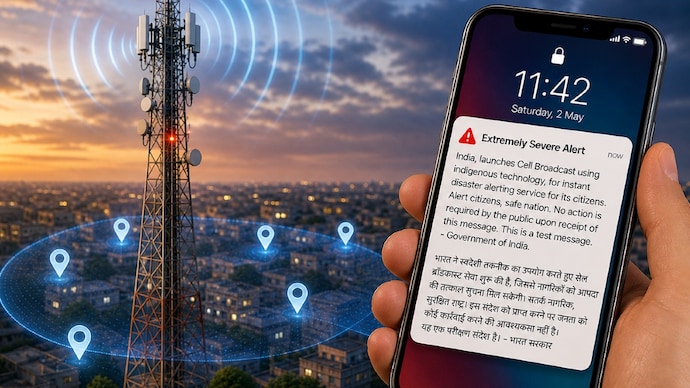 India is testing a new emergency alert SMS system for all citizens and it works even without SIM card. (Image generated using AI) emergency alert SMS,