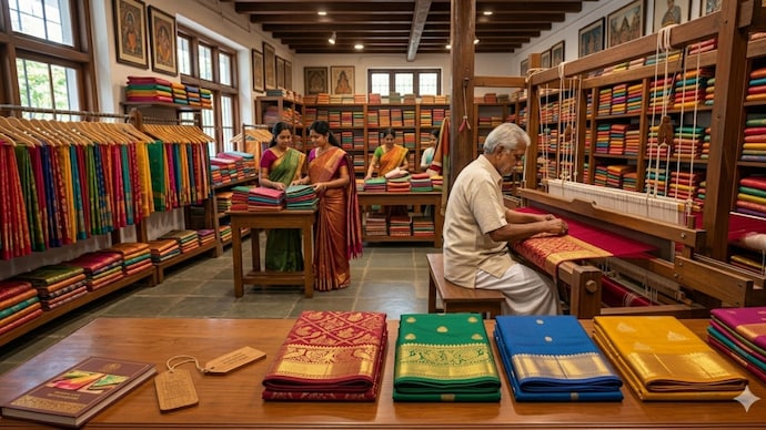 From Kanchipuram to Chennai and trusted online platforms, here is a practical guide to buying an original Kanjivaram saree, including silk checks, zari details, pricing clues and common red flags. (AI generated image)