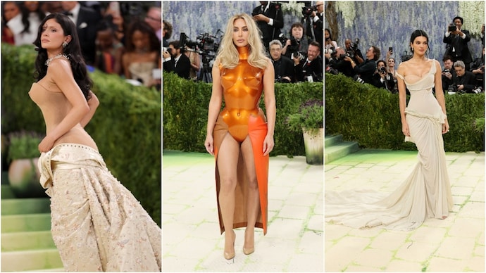 (From left to right) Kylie Jenner, Kim Kardashian, Kendall Jenner at the Met Gala 2026. (Photo: AFP and AP) (From left to right) Kylie Jenner, Kim Kardashian, Kendall Jenner at the Met Gala 2026.