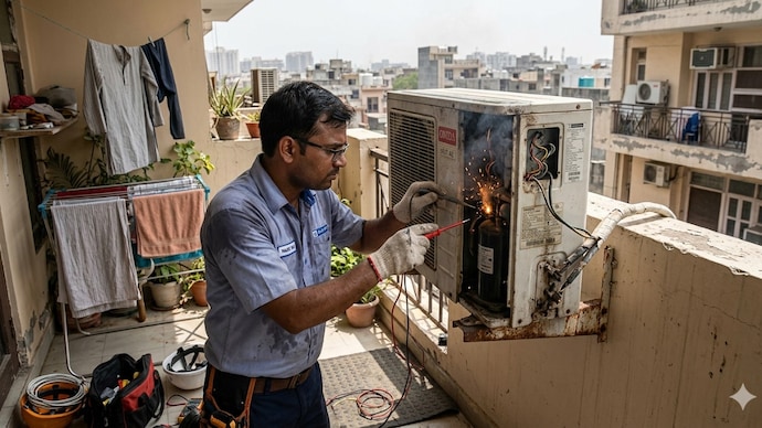 A fire at former IAS officer Dhanendra Kumar's Hauz Khas home was reportedly caused by an AC blast.