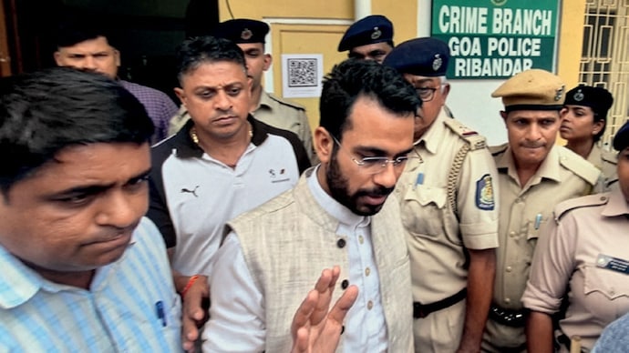 ONLINE FIRE: Gautam Khattar being escorted to Crime Branch, Goa, April 26
