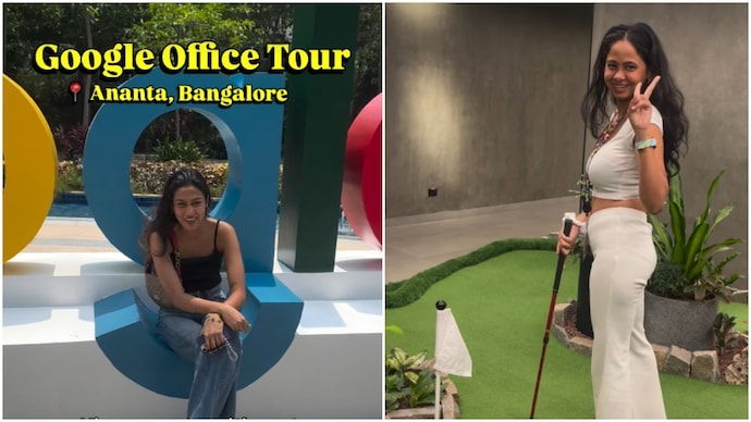 A video shows a Google employee showing around their Bengaluru office. (Photo: Instagram) google tour