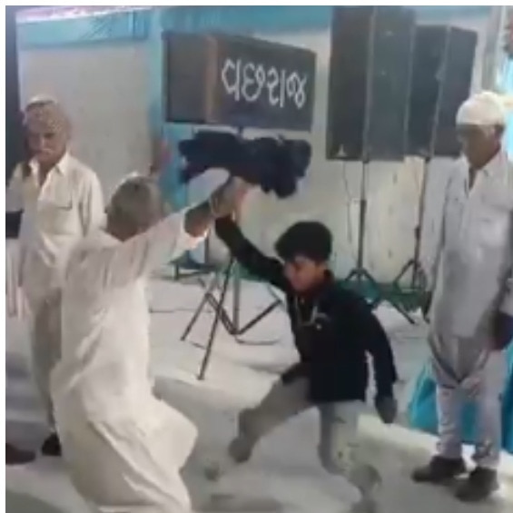 Grandfather teaches Gujarati folk dance to grandson. Anand Mahindra shares video