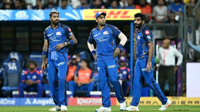 The MI's core has failed to work this season (Courtesy: AFP) Hardik Pandya, Jasprit Bumrah, Suryakumar Yadav