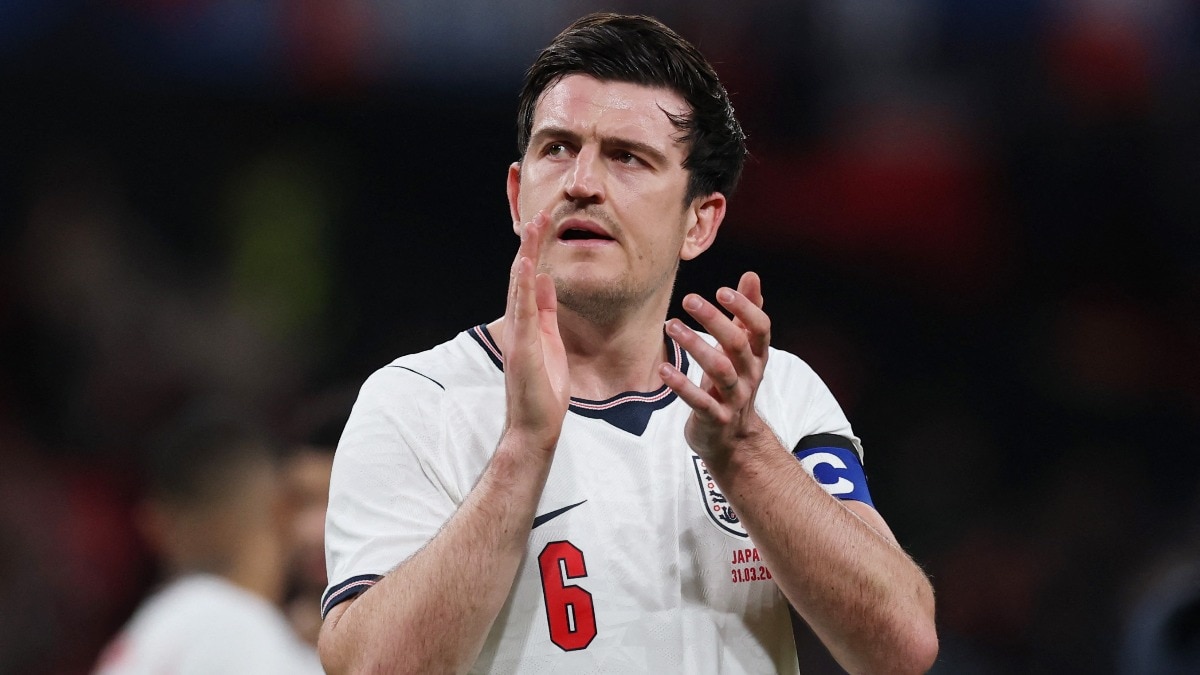 Left shocked: Harry Maguire reacts to apparent England World Cup squad snub