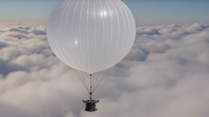 A high-pressure balloon floating above the clouds. (Photo: Screengrab) Indian startup tests high-pressure balloon, aims to reach edge of space