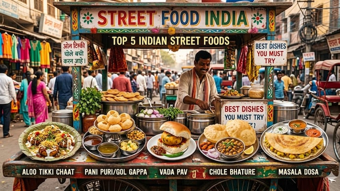 Indian street food is more than quick snacks. From pani puri and dosa to chole bhature and aloo chaat, these famous dishes capture the flavour and energy of cities across India. (AI generated image)