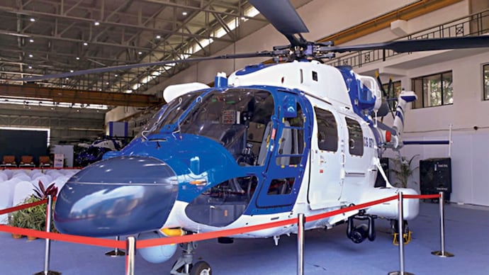 Bengaluru: An ALH Mk III (MR) helicopter on display during the handover ceremony by Hindustan Aeronautics Limited (Photo: PTI)