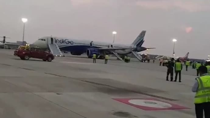 The aircraft's emergency slides were deployed to expedite the evacuation process. (Photo: Reporter) IndiGo