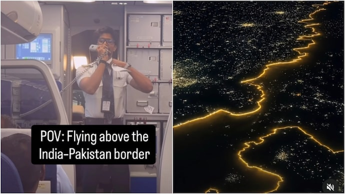 A viral video shared by an IndiGo pilot shows a brilliantly lit India-Pakistan border. (Photo: Instagram) indo pak border