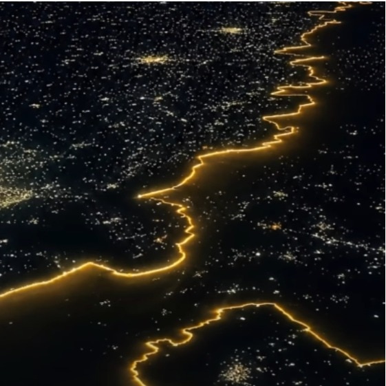 IndiGo pilot captures India-Pakistan border like a glowing scar across the night sky