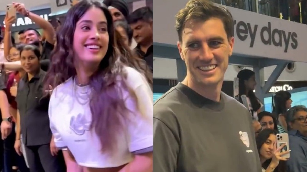 Janhvi Kapoor and Pat Cummins at Mumbai event (Credit: Instagram/rohann__45) Janhvi Kapoor and Pat Cummins at Mumbai event