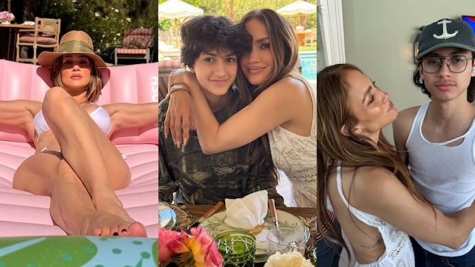 Jennifer Lopez with twins Emme (L) an Max (R) (Credit: Instagram/JLo) Jennifer Lopez with twins Emme (L) an Max (R)