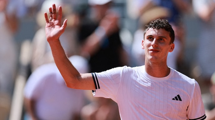 Juan Manuel pulled off a stunning win against Sinner (Courtesy: Reuters) Juan Manuel Cerundolo