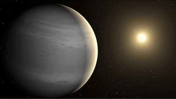Artist's impression of a gas giant planet orbiting its distant host star. (Photo: Penn State) Jupiter exoplanet discovery