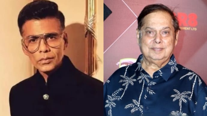 Karan Johar (left) shares note on hearing about David Dhawan's (left) retirement plans. Karan Johar (left) shares note on hearing about David Dhawan's (left) retirement plans