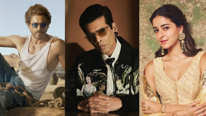 Shah Rukh Khan (L), Karan Johar (C), Ananya Panday (R). (Photo: Instagram)