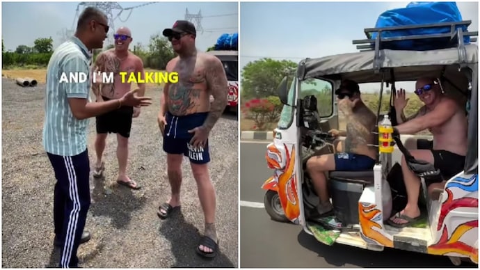 Kochi to Jaisalmer in an auto-rickshaw? These Australian tourists are doing it (Photos: @munnavarkhan/Instagram) Kochi to Jaisalmer in an auto-rickshaw? These Australian tourists are doing it