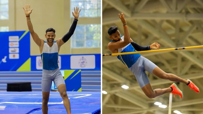 Kuldeep Kumar set the new pole vault national record. (Image: Instagram/@afiindia_official) Kuldeep Kumar