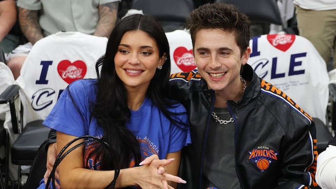 Kylie Jenner (L), Timothee Chalamet (R) at NBA finals (Credit: Getty) Kylie Jenner (L), Timothee Chalamet (R) at NBA finals
