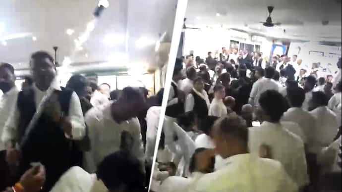 The lawyers announced a boycott of judicial work in court, severely affecting daily proceedings. (Credits: Screengrab) Lucknow lawyer's standoff