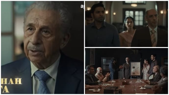 Naseeruddin Shah (L) and Jim Sarbh (Top right and bottom right) in Made in India: A Titan Story. Made in India trailer: Naseeruddin Shah, Jim Sarbh bring Titan's legacy alive