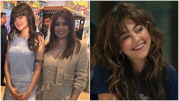 Mahima Chaudhary from Off Campus (right) with daughters Arina (left) and Mika Abdullah. Mahima Chaudhary's daughter looks like Mika Abdullah