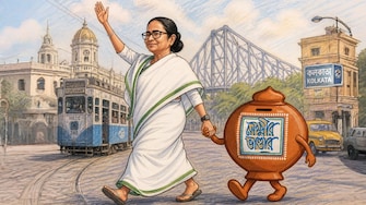 Mamata Banerjee has also pitched Lakshmir Bhandar as a lifelong entitlement. (Image: AI/ Author)