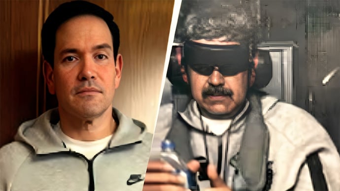 Marco Rubio travelled to China wearing the same Nike Tech sweatshirt Nicolas Maduro was seen in when he was captured and flown to the US earlier this year. Marco Rubio travelled to China wearing the same Nike Tech sweatshirt Nicolás Maduro was seen in when he was captured and flown to the US earlier this year.