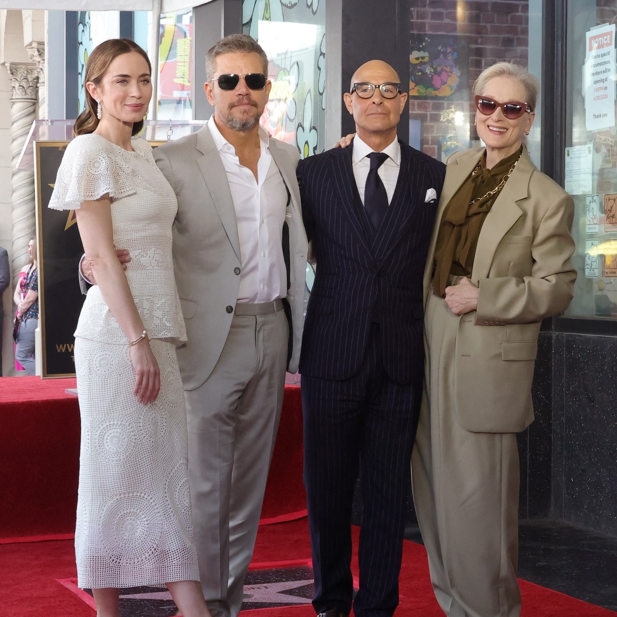 Meryl Streep, Matt Damon celebrate Emily Blunt, Stanley Tucci's Walk of Fame honour