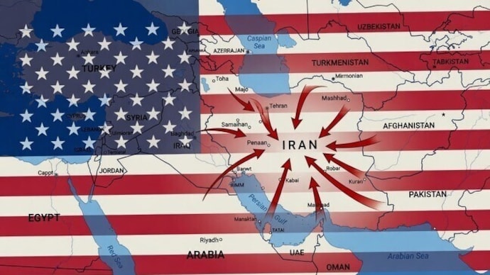 TruthSocial/@realDonaldTrump) Middle East map shared by Donald Trump