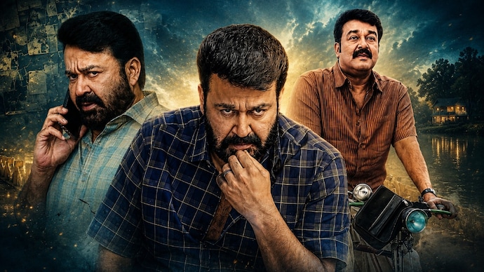Mohanlal stars in (from left) Drishyam 3, Drishyam 2 and Drishyam (Imaging by author via AI) Mohanlal in Drishyam films