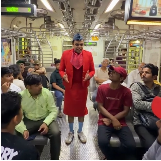 Mumbai influencer turns air hostess, adds in-flight announcements on local train