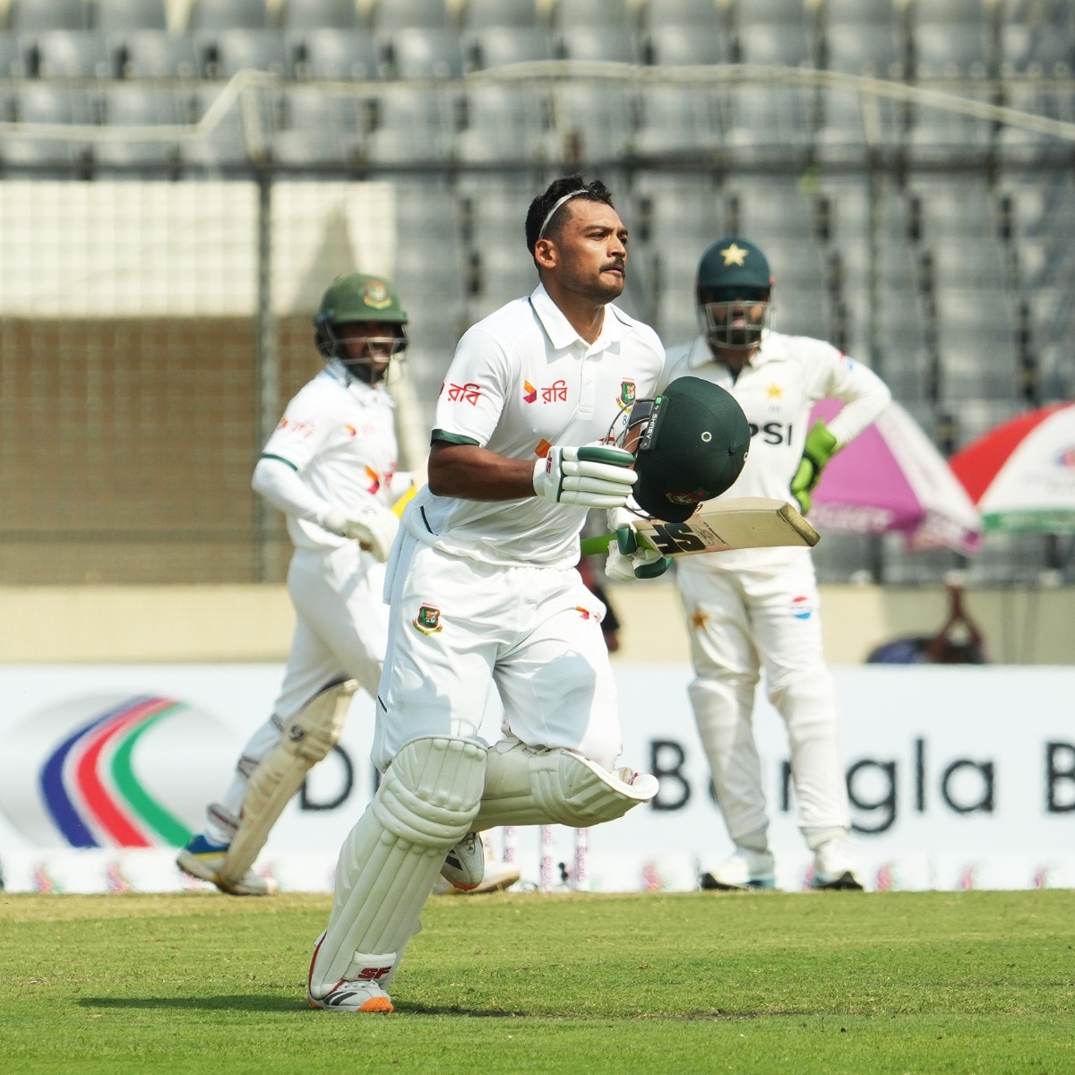 Najmul Shanto stands tall on rain-hit day as Mirpur Test heads for thrilling finish