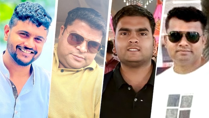 NEET-UG 2026 paper leak: (L to R) Shubham Khairnar, Mangilal Biwal, Vikas Biwal, Dinesh Biwal NEET-UG paper leak accused