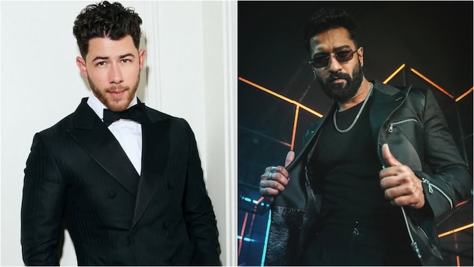 Nick Jonas (left) gives a shout out to Vicky Kaushal's song. (Credit: Instagram/@nickjonas @vickykaushal) Nick Jonas