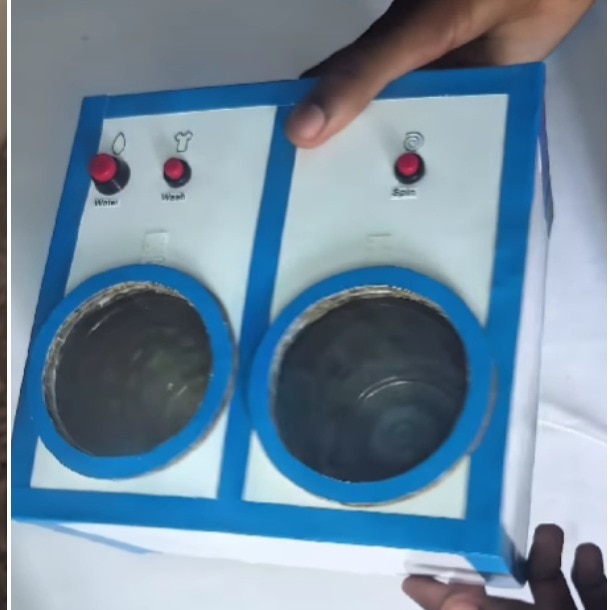 Nigerian boy builds mini washing machine from cardboard, the result is mind-blowing
