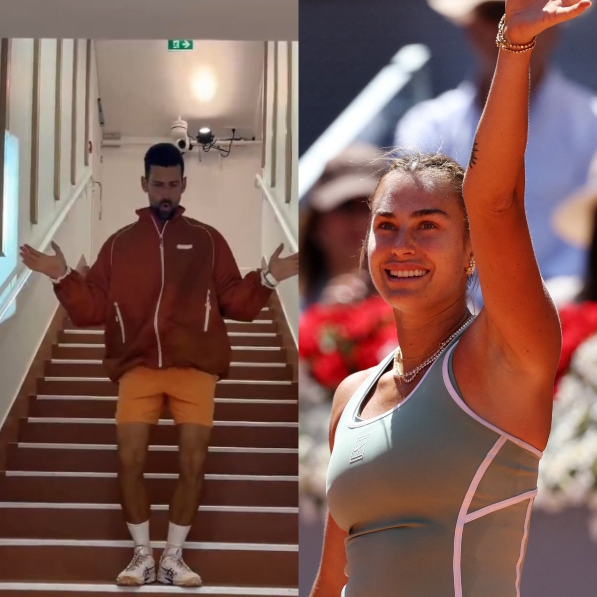 Novak Djokovic challenges Aryna Sabalenka with special dance move