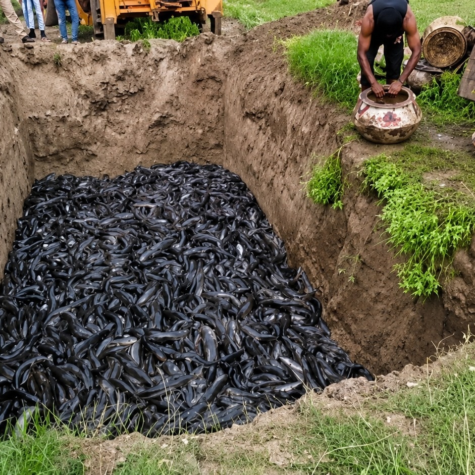 Officials have been confiscating Thai Mangur fish and burying the seized stock. (Photo: Screengrab/India Today)