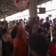 Panic gripped passengers at Howrah station on Tuesday after smoke was detected in the toilet of a general coach of the Howrah-Raxaul Mithila Express. Panic gripped passengers at Howrah station on Tuesday after smoke was detected in the toilet of a general coach of the Howrah-Raxaul Mithila Express.