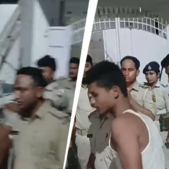 Video: Gang members search Bihar cops before house raid, 2 officers suspended